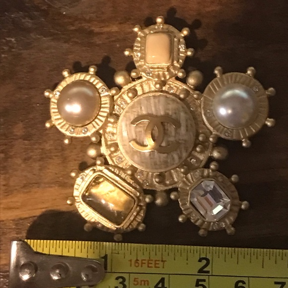 Chanel Brooch Gripoix Tweed Ship Nautical 2005 Byzantine - Picture 5 of 8